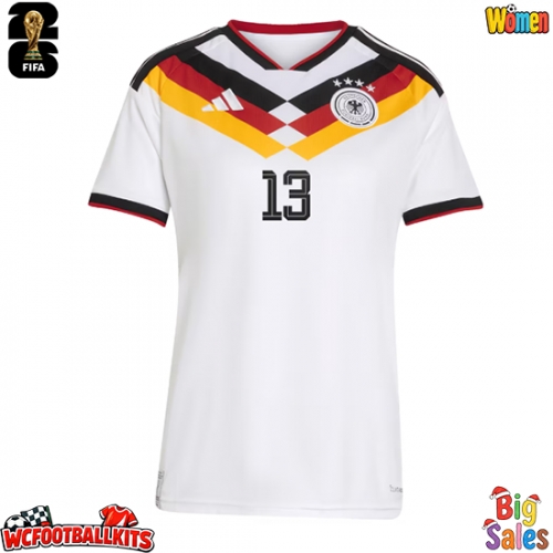 Germany Deniz Undav #13 Replica Home Stadium Shirt for Women World Cup 2026 Short Sleeve